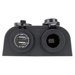 Charger Usb+/ Acce Stainless Steelory Combo Black Surface Mount