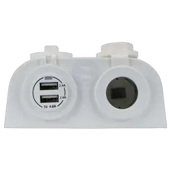 Charger Usb+/ Acce Stainless Steelory Combo White Surface Mount