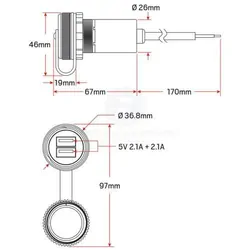 Usb Socket 12-24V Waterproof