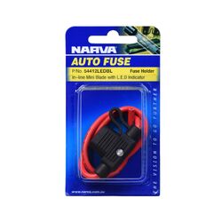 Narva In-Line Mini Blade Fuse Holder With Waterproof Cap And Led Indicator (Blister Pack Of 1)