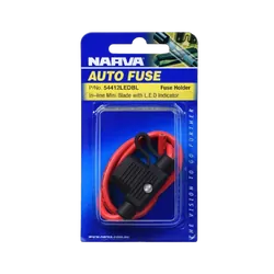 Narva In-Line Mini Blade Fuse Holder With Waterproof Cap And Led Indicator (Blister Pack Of 1)