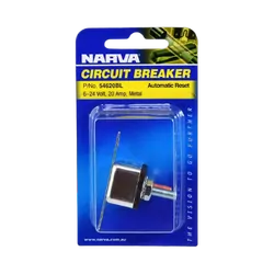 Narva 20 Amp Automatic Resetting Circuit Breaker (Blister Pack Of 1)