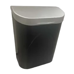Aussie Traveller Door DC Bin, Black With Silver Lid