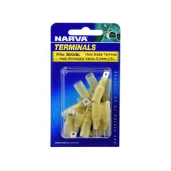 Narva 6.3 X 0.8mm Adhesive Lined Male Blade Terminal Yellow (Blister Pack Of 15)