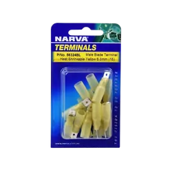 Narva 6.3 X 0.8mm Adhesive Lined Male Blade Terminal Yellow (Blister Pack Of 15)