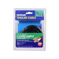 Narva 5A 2.5mm 5 Core Trailer Cable (10M) Red, Green, Yellow, White, Brown
