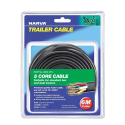 Narva 5A 2.5mm 5 Core Trailer Cable (6M) Red, Green, Yellow, White, Brown