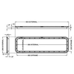 Coast To Coast Door 5 - Black 288 x 953 (M500-240) | Black Locks