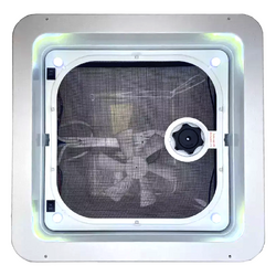 Coast to Coast 14x14 White Wind-Up Roof Vent With 12V Fan & LED
