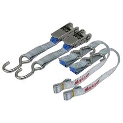 Relaxn Tie Down Ratchet Strap Stainless Steel 25mm 1.5M Grey - Pair
