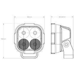 Narva 9-33 Volt Heavy-Duty Led Work Lamp, Hybrid Beam - 4 X 8W