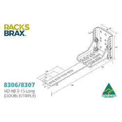 Racksbrax Hd Ab 0-15 Long (Triple) 8307 - Adjustable Bracket