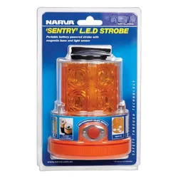 Narva Sentry Led Portable Battery Powered Strobe (Amber) With Magnetic Base