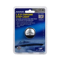 Narva 10-30v LED Chrome Step Light (Blue (Blister 1PK)