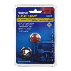 Narva 9-33V Model 2 Led Rear End Outline Marker Lamp Black + Chrome (Blister Pack Of 1)