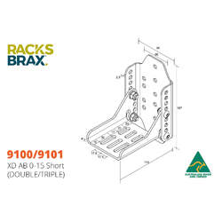 Racksbrax Xd Ab 0-15 Short (Double) 9100 - Adjustable Bracket
