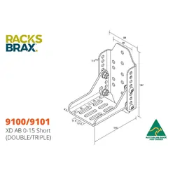 Racksbrax Xd Ab 0-15 Short (Triple) 9101 - Adjustable Bracket