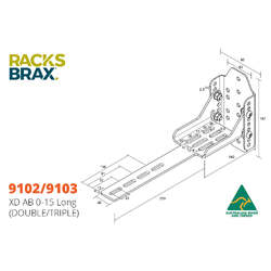 Racksbrax Xd Ab 0-15 Long (Triple) 9103 - Adjustable Bracket