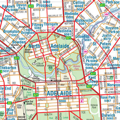Adelaide & Region Map - 700x1000 - Laminated