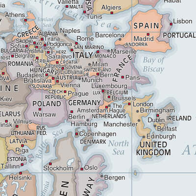 Upside Down World Classic Map - 840x594 - Unlaminated
