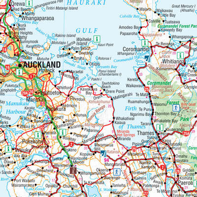North Island New Zealand Map - 700x1000 - Laminated