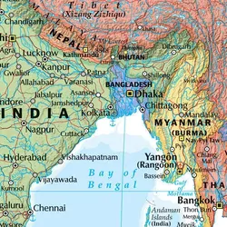 World Political Pacific Centred Supermap - 1520x990 - Unlaminated