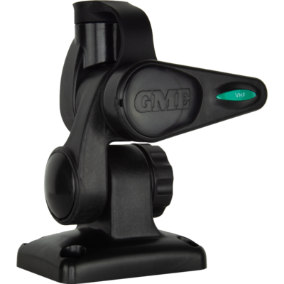 GME Double Swivel Rectangular Antenna Base - Suit Aw36XX Antenna Whips - Black