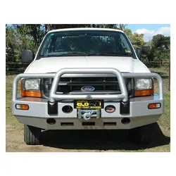 ECB Winch Compatible Big Tube Bar to Suit Ford F250 Super Duty 06/01 to 06/14 Black Ripple