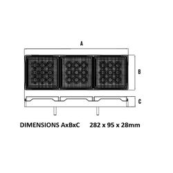 Roadvision LED Rear Combination Lamp 10-30V Stop/Tail x 2/Indicator Triple Surface Mount 282x95mm