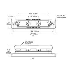 Blue Sea Systems Busbar 150A 4 X 1/4In-20 Stud