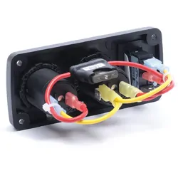 Water-Resistant Accessory Panels - 15A Circuit Breaker, 12V Socket, 2.1A Dual USB Charger