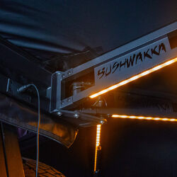 Bushwakka Darkness XL Squared Pro Awning w/ D-Zip LHS - Black Canvas RGB Lights