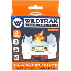 Wildtrak Folding Camp Stove With Fuel Tablets 12X9X3Cm