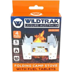 Wildtrak Folding Camp Stove With Fuel Tablets 12X9X3Cm