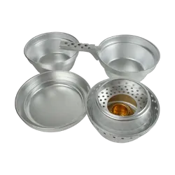 Wildtrak Aluminium Camping Cook Set With Alcohol Burner