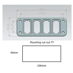 Lightforce Four-Switch Panel Fascia For Ty Switches
