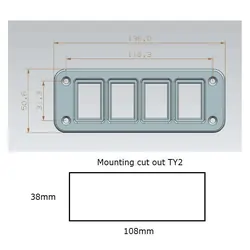 Lightforce Four-Switch Panel Fascia For Ty2 Switches