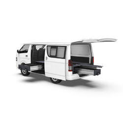 4WD Interiors Fixed Floor Side Drawers & Single Roller Floor Rear Drawers suits Toyota Hiace Van 01/2005-04/2019