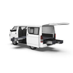 4WD Interiors Single Roller Floor Side Drawers & Fixed Floor Rear Drawers suits Toyota Hiace Van 01/2005-04/2019