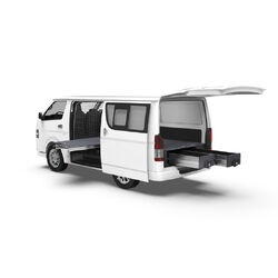 4WD Interiors Dual Roller Floor Side Drawers & Fixed Floor Rear Drawers suits Toyota Hiace Van 01/2005-04/2019