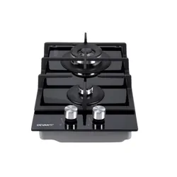 Devanti 2 Burner Gas Cooktop Black (300 X 520mm)
