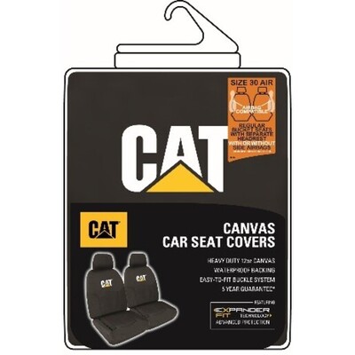 Caterpillar Canvas Seat Covers Black Front Pair