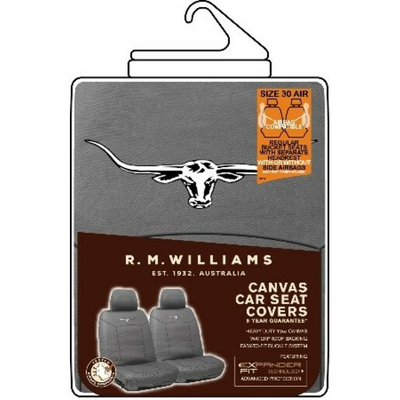 RM Williams Canvas Seat Covers Black Front Pair