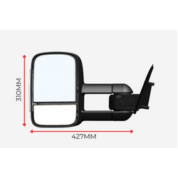 Classic Towing Mirrors, Electric, Black to suit Nissan Patrol GU/Y61/Cab Chassis
