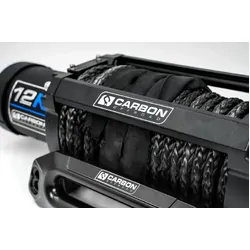 Carbon 12K - 12000lb Winch V3 with Mega Pro Winch Hook - Black