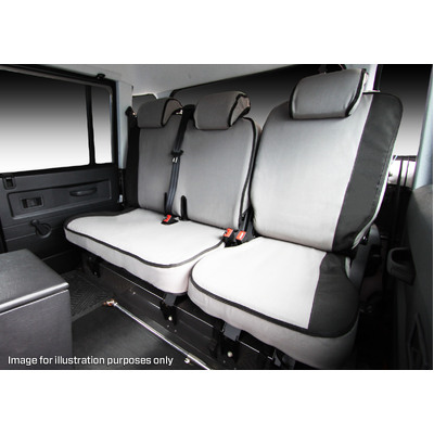 Msa Complete Front & Second Row Set (Mto) - Msa Premium Canvas Seat Covers To Suit Land Rover Defender + Defender Extreme - Late 07 To Current