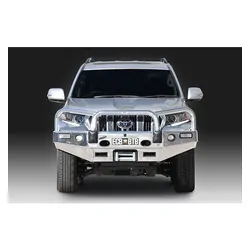 ECB Winch Compatible Big Tube Bar w/Lights to Suit Toyota Prado VX 11/17-On Polished