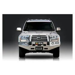 EBC Big Tube Bar Winch Compatible w/Lights to Suit Toyota Landcruiser 200 Series GX 01/16-Onwards Black Ripple