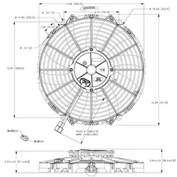 Maradyne Reversible Thermo Fan - 11" - 24V / 130W - 1110 CFM - M113K-24