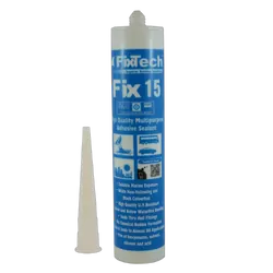 Fixtech Fix15 Multi-Purpose Adhesive Sealant White (Non Yellowing) 290ml Cartridge